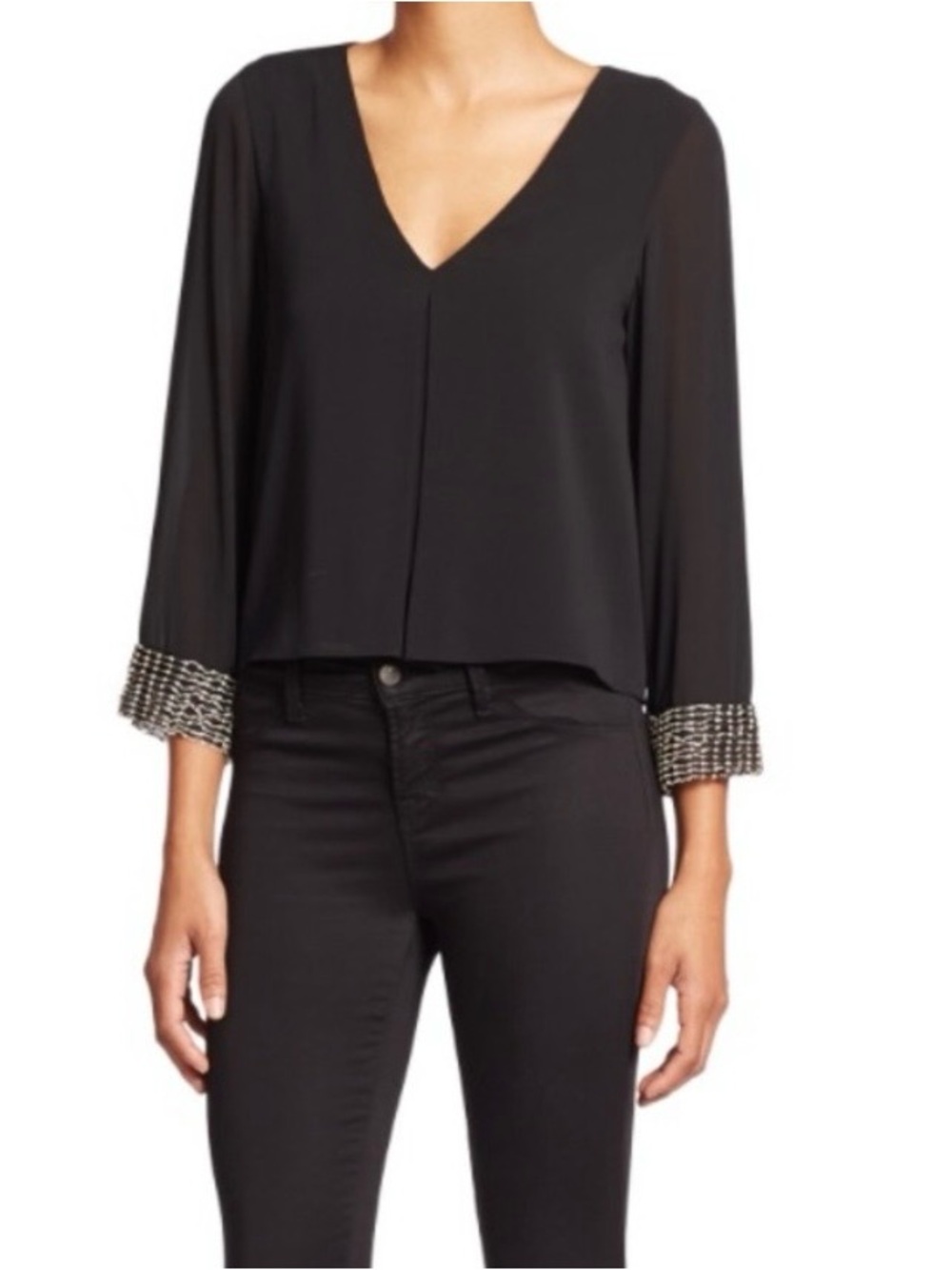 Alice + Olivia | Silk  Blend | Rhinestone | Blouse